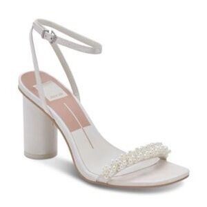 Dolce Vita Ivory Pearl-Adorned Heels